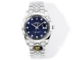 Rolex Datejust 3235 Movement 41mm 904L Steel Fluted Bezel Dark Blue Face Jubilee Band Watch